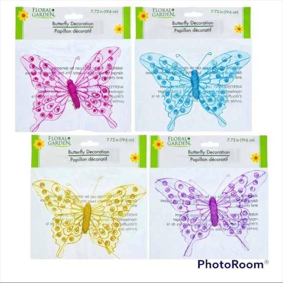 🦋 FLORAL GLITTER BUTTERFLY CLIP 🦋 - Picture 3 of 10